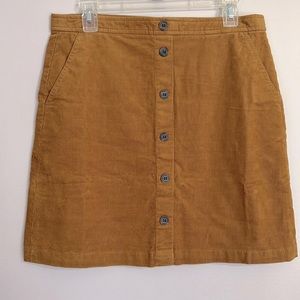 J.Crew Women’s button-front corduroy mini skirt